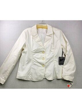 Casual Studio Ruched Single Breasted Blazer XL White Layers Fairy Capsule Office